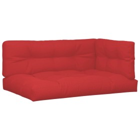vidaXL Palettenkissen 3-tlg. Rot Stoff