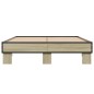 vidaXL Bettgestell Sonoma-Eiche 135x190 cm Holzwerkstoff und Metall vidaXL Bettgestell Sonoma-Eiche 135x190 cm Holzwerkstoff und Metall