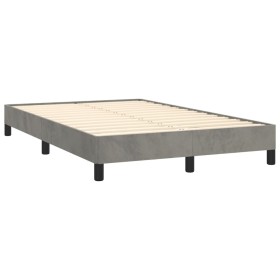 vidaXL Bettgestell Hellgrau 120x190 cm Samt