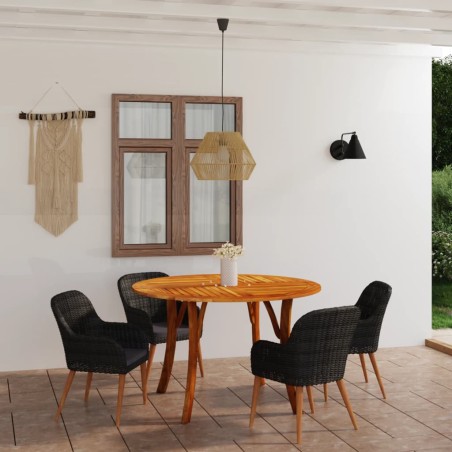 5-tlg. Garten-Essgruppe Schwarz