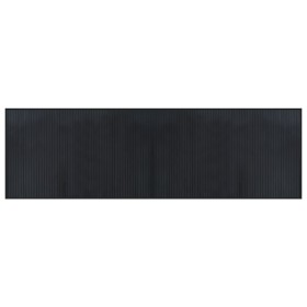 vidaXL Teppich Rechteckig Schwarz 60x200 cm Bambus