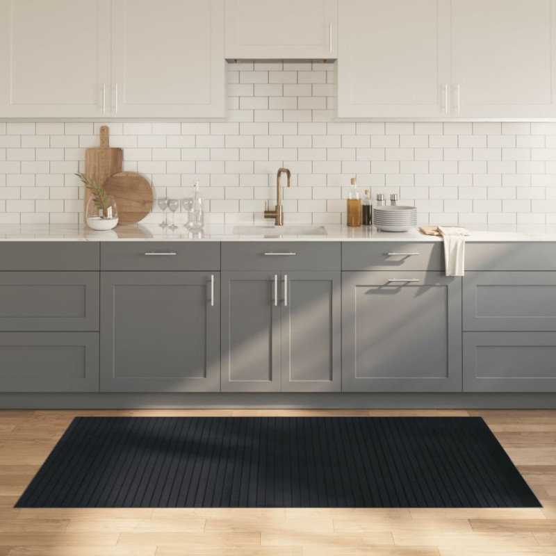 vidaXL Teppich Rechteckig Grau 100x200 cm Bambus vidaXL Teppich Rechteckig Grau 100x200 cm Bambus