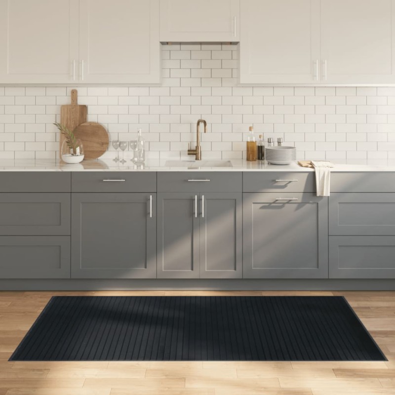vidaXL Teppich Rechteckig Grau 100x200 cm Bambus vidaXL Teppich Rechteckig Grau 100x200 cm Bambus