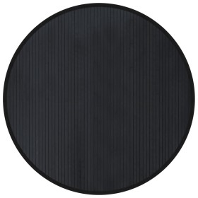 vidaXL Teppich Rund Schwarz 100 cm Bambus