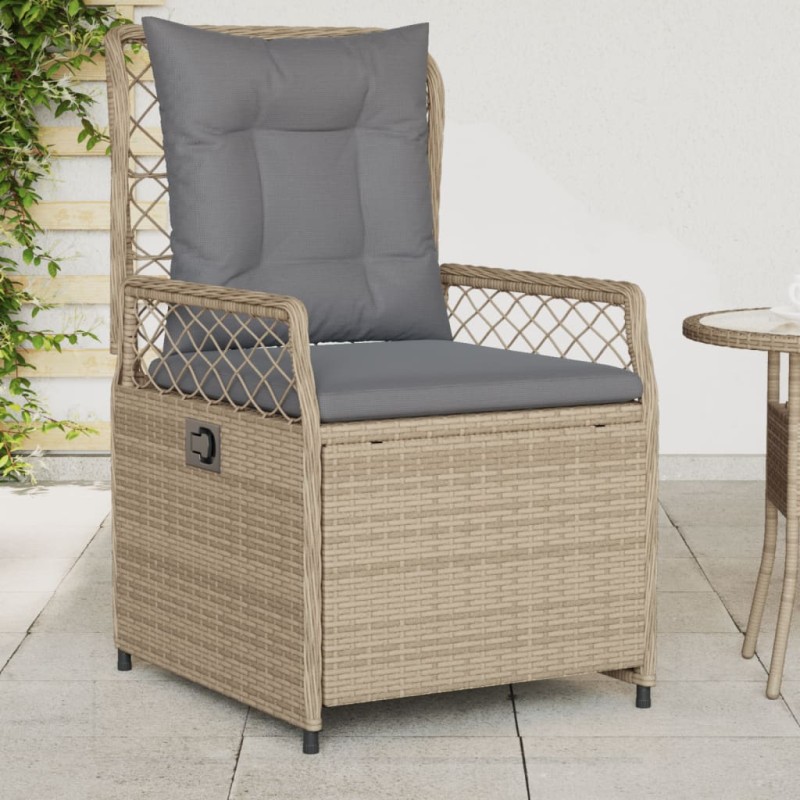 vidaXL Gartensessel 2 Stk. Verstellbar Beige Poly Rattan vidaXL Gartensessel 2 Stk. Verstellbar Beige Poly Rattan