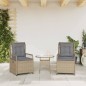 vidaXL Gartensessel 2 Stk. Verstellbar Beige Poly Rattan vidaXL Gartensessel 2 Stk. Verstellbar Beige Poly Rattan