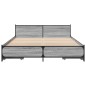 vidaXL Bettgestell mit Schubladen Grau Sonoma 140x200 cm Holzwerkstoff vidaXL Bettgestell mit Schubladen Grau Sonoma 140x200 cm Holzwerkstoff
