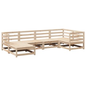 vidaXL 6-tlg. Garten-Sofagarnitur Massivholz Kiefer