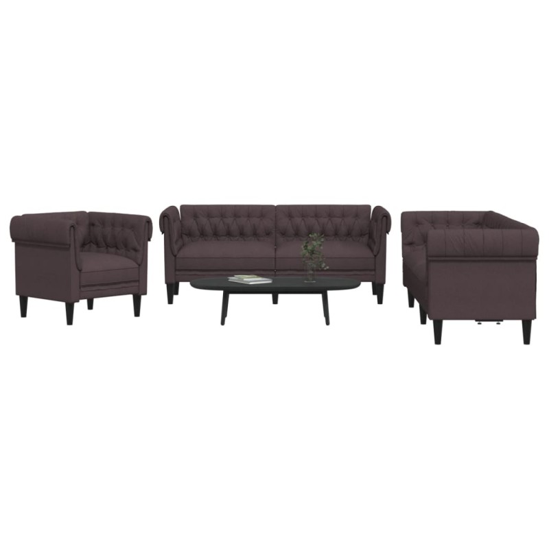 vidaXL 3-tlg. Sofagarnitur Dunkelbraun Stoff vidaXL 3-tlg. Sofagarnitur Dunkelbraun Stoff