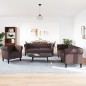 vidaXL 3-tlg. Sofagarnitur Dunkelbraun Stoff vidaXL 3-tlg. Sofagarnitur Dunkelbraun Stoff