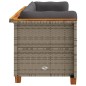 vidaXL Gartensofa mit Kissen 3-Sitzer Grau Poly Rattan vidaXL Gartensofa mit Kissen 3-Sitzer Grau Poly Rattan