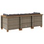 vidaXL Gartensofa mit Kissen 3-Sitzer Grau Poly Rattan vidaXL Gartensofa mit Kissen 3-Sitzer Grau Poly Rattan