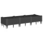 vidaXL Pflanzkasten mit Erdspießen Schwarz 125x40x28,5 cm PP vidaXL Pflanzkasten mit Erdspießen Schwarz 125x40x28,5 cm PP