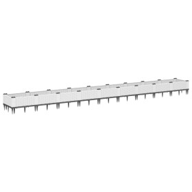 vidaXL Pflanzkasten mit Erdspießen Weiß 362,5x42,5x28,5 cm PP
