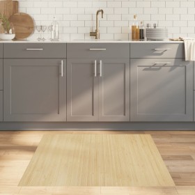 vidaXL Teppich Rechteckig Hell Natur 100x100 cm Bambus