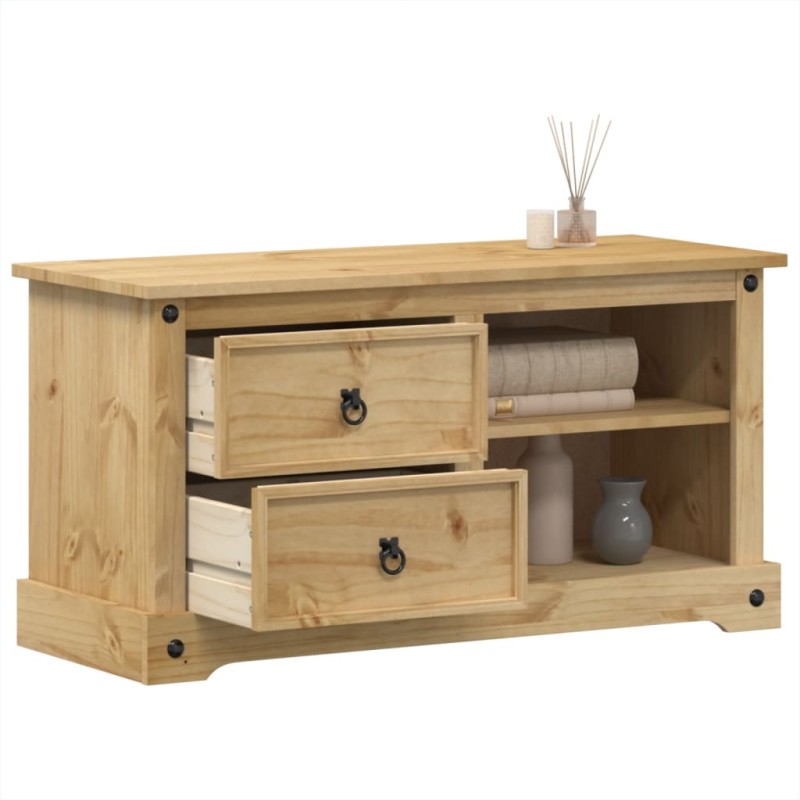 vidaXL TV-Schrank Corona 100x40x52 cm Massivholz Kiefer vidaXL TV-Schrank Corona 100x40x52 cm Massivholz Kiefer