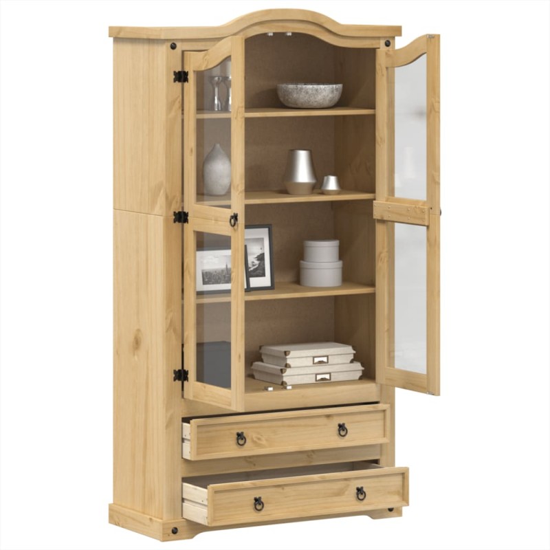 vidaXL Vitrine Corona 99x43x187 cm Massivholz Kiefer vidaXL Vitrine Corona 99x43x187 cm Massivholz Kiefer