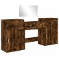 vidaXL 4-tlg. Schminktisch-Set Räuchereiche Holzwerkstoff vidaXL 4-tlg. Schminktisch-Set Räuchereiche Holzwerkstoff