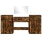 vidaXL 4-tlg. Schminktisch-Set Räuchereiche Holzwerkstoff vidaXL 4-tlg. Schminktisch-Set Räuchereiche Holzwerkstoff