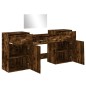 vidaXL 4-tlg. Schminktisch-Set Räuchereiche Holzwerkstoff vidaXL 4-tlg. Schminktisch-Set Räuchereiche Holzwerkstoff
