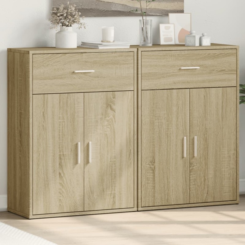 vidaXL Sideboards 2 Stk. Sonoma-Eiche 60x30x84 cm Holzwerkstoff vidaXL Sideboards 2 Stk. Sonoma-Eiche 60x30x84 cm Holzwerkstoff