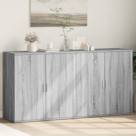 vidaXL Sideboards 2 Stk. Grau Sonoma 79x38x80 cm Holzwerkstoff