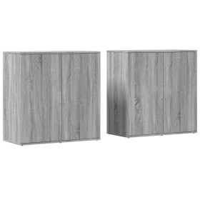 vidaXL Sideboards 2 Stk. Grau Sonoma 79x38x80 cm Holzwerkstoff