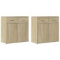 vidaXL Sideboards 2 Stk. Sonoma-Eiche 79x38x80 cm Holzwerkstoff vidaXL Sideboards 2 Stk. Sonoma-Eiche 79x38x80 cm Holzwerkstoff