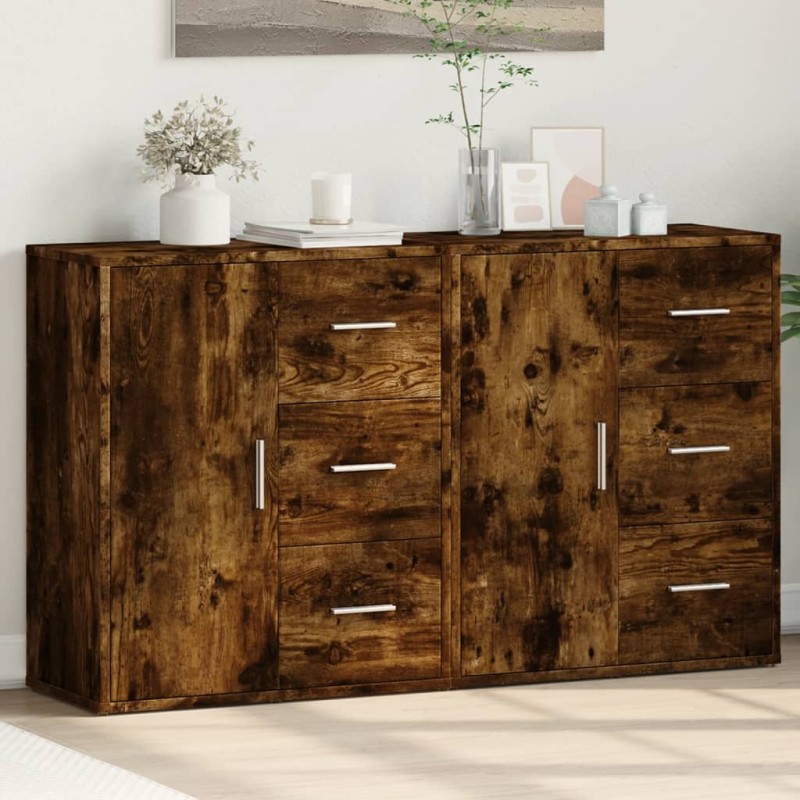vidaXL Sideboards 2 Stk. Räuchereiche 60x31x70 cm Holzwerkstoff vidaXL Sideboards 2 Stk. Räuchereiche 60x31x70 cm Holzwerkstoff