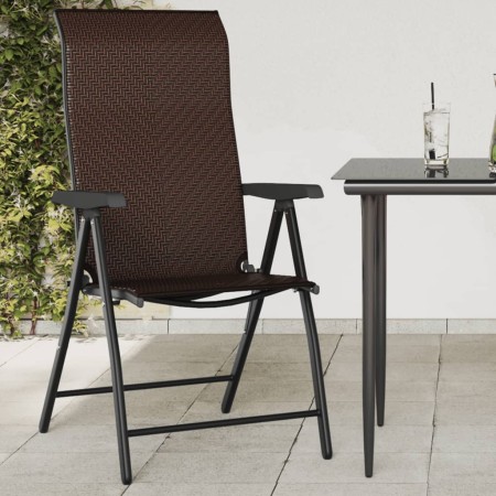 vidaXL Gartenstühle 8 Stk. Klappbar Braun Poly Rattan