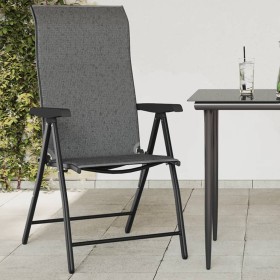 vidaXL Gartenstühle 8 Stk. Klappbar Grau Poly Rattan