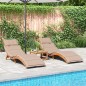 vidaXL Sonnenliegen mit Auflagen 2 Stk. Taupe Massivholz Akazie vidaXL Sonnenliegen mit Auflagen 2 Stk. Taupe Massivholz Akazie