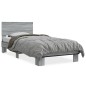 vidaXL Bettgestell Grau Sonoma 100x200 cm Holzwerkstoff und Metall vidaXL Bettgestell Grau Sonoma 100x200 cm Holzwerkstoff und Metall