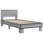 vidaXL Bettgestell Grau Sonoma 100x200 cm Holzwerkstoff und Metall vidaXL Bettgestell Grau Sonoma 100x200 cm Holzwerkstoff und Metall