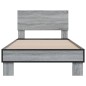 vidaXL Bettgestell Grau Sonoma 100x200 cm Holzwerkstoff und Metall vidaXL Bettgestell Grau Sonoma 100x200 cm Holzwerkstoff und Metall