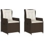 vidaXL Gartensessel 2 Stk. Verstellbar Braun Poly Rattan vidaXL Gartensessel 2 Stk. Verstellbar Braun Poly Rattan
