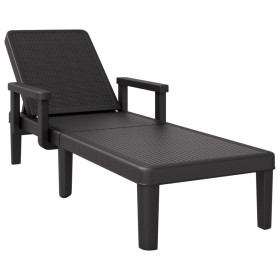 vidaXL Sonnenliege Schwarz 159x68x83,5 cm Polypropylen