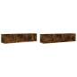 vidaXL Wandschränke 2 Stk. Räuchereiche 75x18x16,5 cm Holzwerkstoff vidaXL Wandschränke 2 Stk. Räuchereiche 75x18x16,5 cm Holzwerkstoff