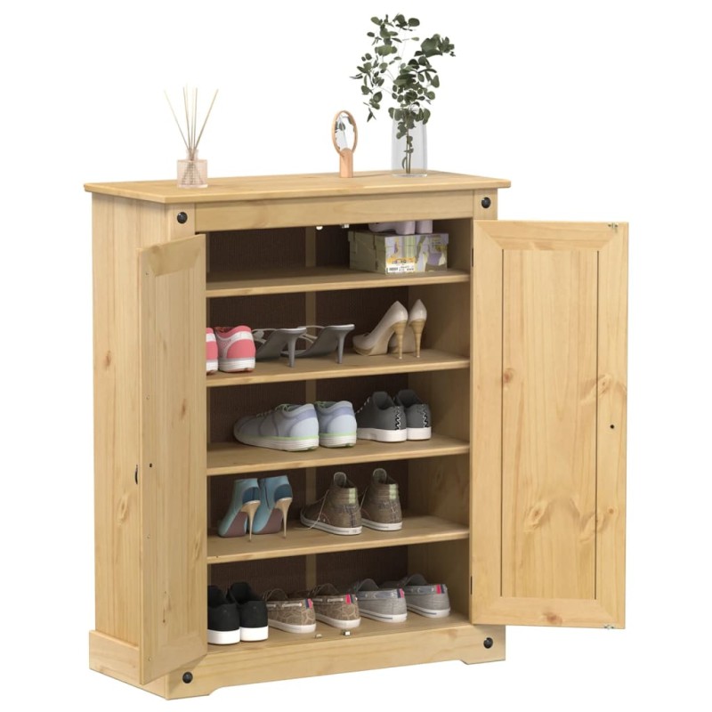 vidaXL Schuhschrank Corona 86x38,5x108 cm Massivholz Kiefer vidaXL Schuhschrank Corona 86x38,5x108 cm Massivholz Kiefer