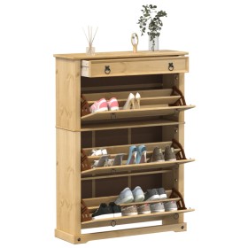 vidaXL Schuhschrank Corona 99x32x138 cm Massivholz Kiefer