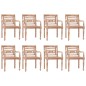 vidaXL Batavia-Stühle 8 Stk. Weiß Massivholz Teak vidaXL Batavia-Stühle 8 Stk. Weiß Massivholz Teak