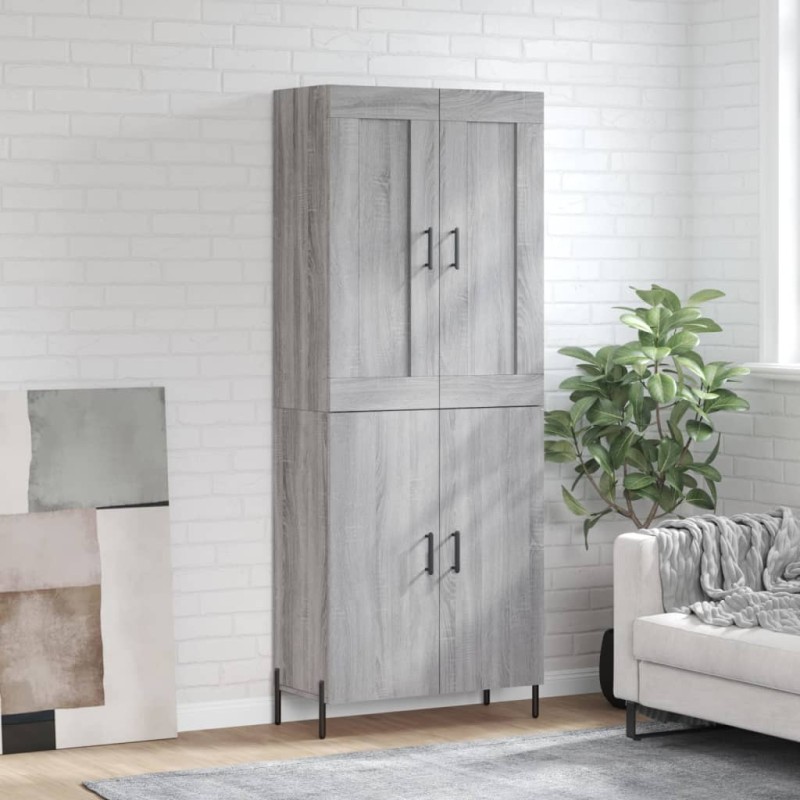 Highboard Grau Sonoma 69,5x34x180 cm Holzwerkstoff Highboard Grau Sonoma 69,5x34x180 cm Holzwerkstoff