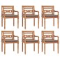 vidaXL 7-tlg. Garten-Essgruppe mit Dunkelgrauen Kissen Massivholz Teak vidaXL 7-tlg. Garten-Essgruppe mit Dunkelgrauen Kissen Massivholz Teak
