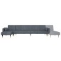 vidaXL Schlafsofa in L-Form Dunkelgrau 275x140x70 cm Samt vidaXL Schlafsofa in L-Form Dunkelgrau 275x140x70 cm Samt