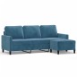 vidaXL 3-Sitzer-Sofa mit Hocker Blau 180 cm Samt vidaXL 3-Sitzer-Sofa mit Hocker Blau 180 cm Samt