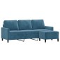 vidaXL 3-Sitzer-Sofa mit Hocker Blau 180 cm Samt vidaXL 3-Sitzer-Sofa mit Hocker Blau 180 cm Samt