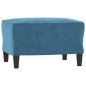vidaXL 3-Sitzer-Sofa mit Hocker Blau 180 cm Samt vidaXL 3-Sitzer-Sofa mit Hocker Blau 180 cm Samt