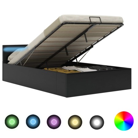 vidaXL Bett mit Bettkasten Hydraulisch LED Kunstleder 120x200 cm 