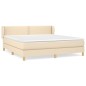 vidaXL Boxspringbett mit Matratze Creme 160x200 cm Stoff vidaXL Boxspringbett mit Matratze Creme 160x200 cm Stoff