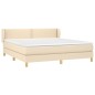 vidaXL Boxspringbett mit Matratze Creme 160x200 cm Stoff vidaXL Boxspringbett mit Matratze Creme 160x200 cm Stoff